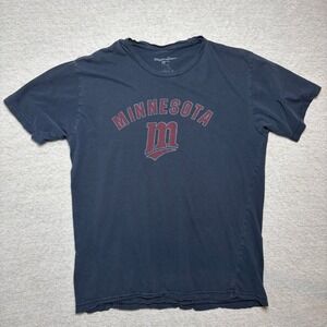 Wright &‎ Ditson Mens T-Shirt Medium Navy Blue Minnesota Twins MLB Baseball Logo